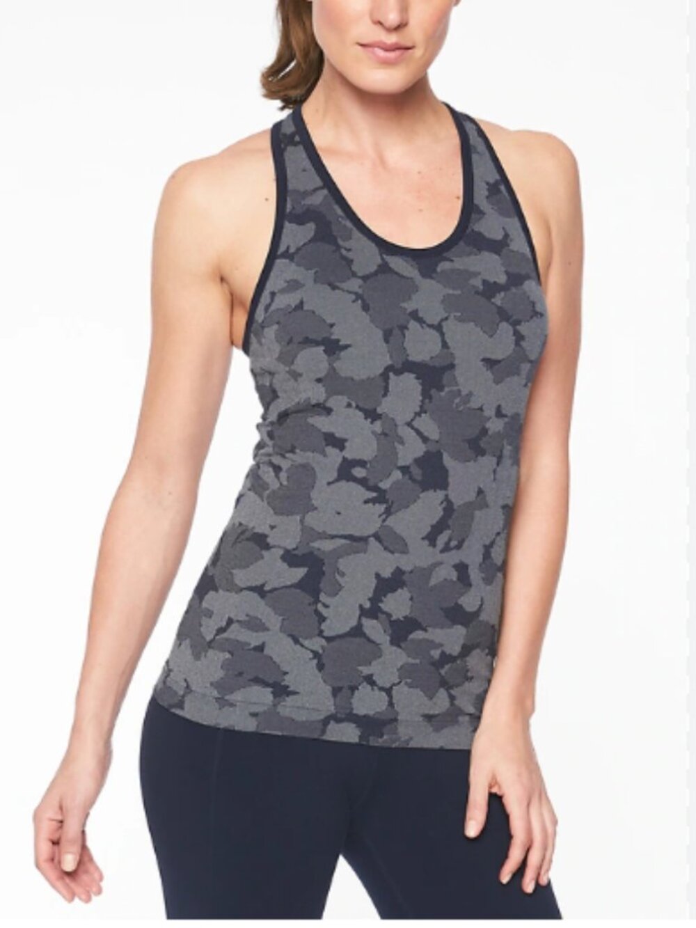 Athleta Speedlight Floral Exercise Tank in Navy Captain Camo